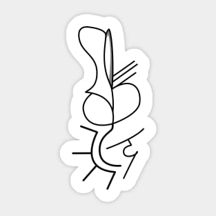 Ambiguous Line Art Face / Figure For Interpretation Sticker